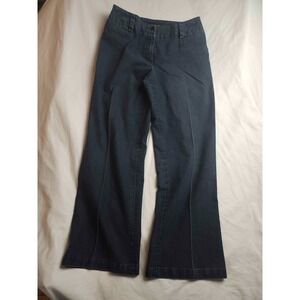 Focus‎ 2000 Jeans Womens Size 6P Blue Dark Wash Denim Wide Leg Casual Pockets